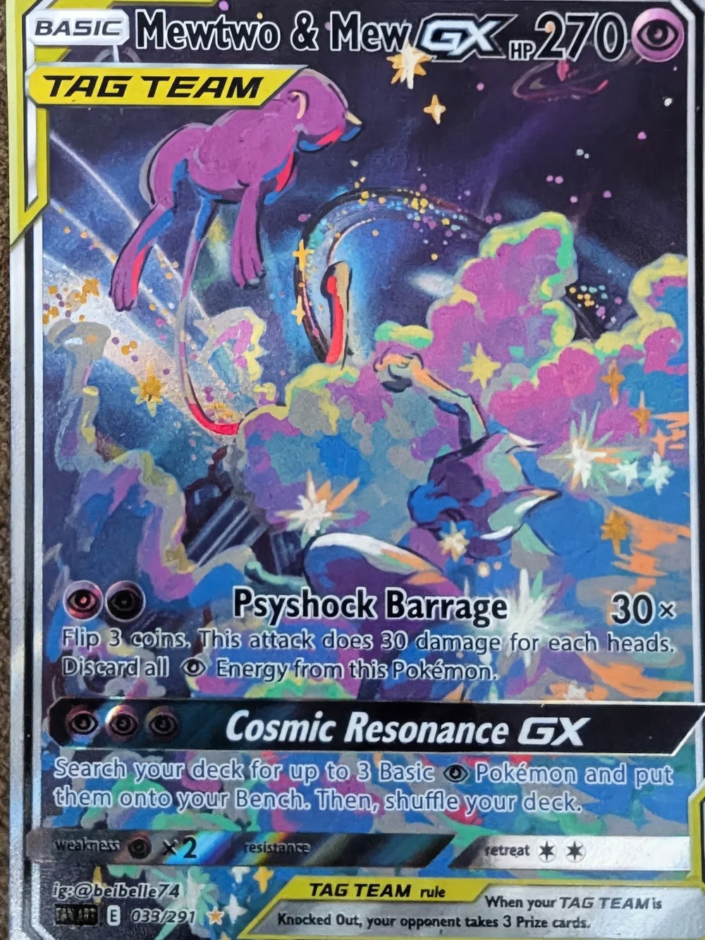 Mewtwo & Mew GX Tag Team Card - Multicolor